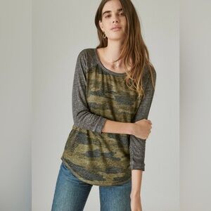 Lucky brand camo burnout top